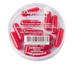 Artificial blood light red 12 capsules in a box.
